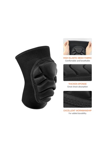 Wezone Ekstra Kalın Sünger Dizlik - Basketbol, Dans Ve Outdoor Sporlar İçin Rahat Koruma Siyah