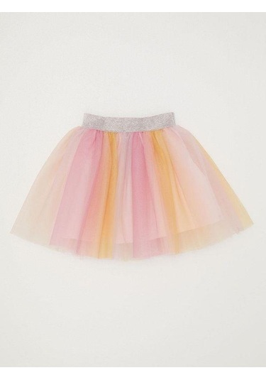 Kız Çocuk Renkli Tütü Etek-14828 Sarı