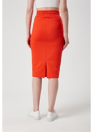 Mercan Rengi Beli Lastikli Spor Kalem Etek