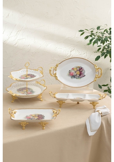 Karaca Crown Dekoratif 3'lü Çerezlik 37,5X14,6X8 cm