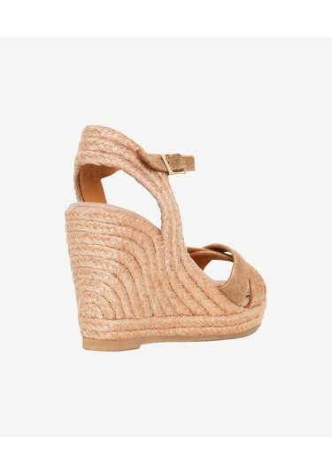 Yargıcı Çapraz Bantlı Dolgu Süet Espadril 26ykay4033x 017 Bej