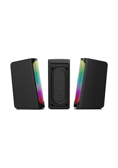 Polosmart Pgs403 Kablolu Rainbow Led Aydınlatmalı Gaming Hoparlör Speaker Siyah