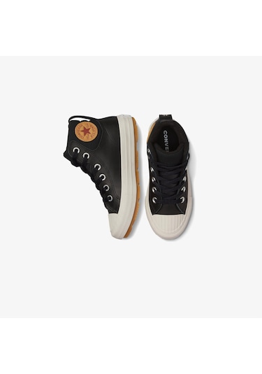 Converse Chuck Taylor All Star Berkshire Çocuk Siyah Deri Bot Düz 371522c Siyah