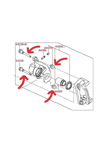 Zekkert X-trail Qashqai Juke Arka Kaliper Kılavuz Takımı 261602927