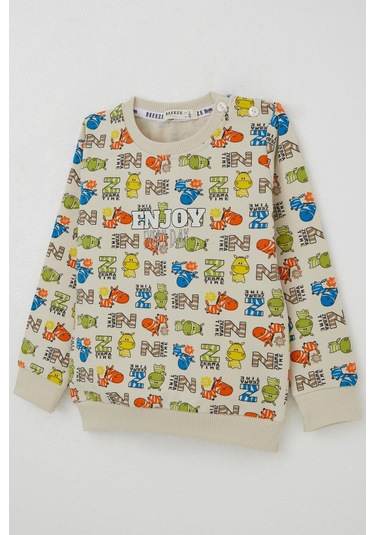 Breeze Erkek Çocuk Eşofman Takımı Zebra Mecarası 1.5-5 Yaş, Krem Krem