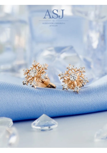 Asj Çocuk Kulak Küpeleri Altın Kar Tanesi Gümüş 925 315046445 Altın