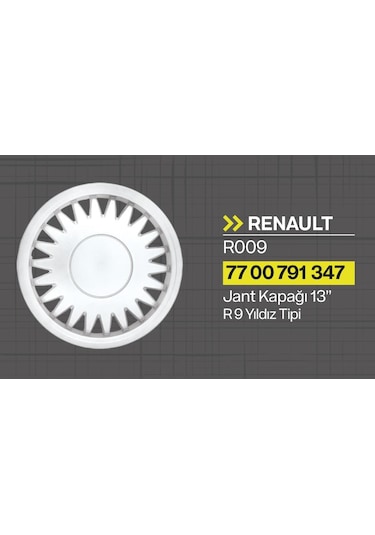 Tisa Jant Kapağı 13'' Yıldızlı Tip R9 1 Adet