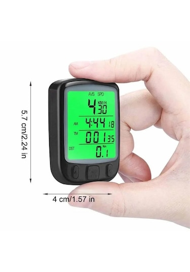 Techtic Sunding Bisiklet Km Hız Göstergesi Işıklı Led Ekranlı Siyah