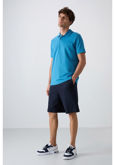 Tommy Life Lacivert Pamuklu Kalın Yumuşak Dokulu Comfort Fit Basic Erkek Şort - 81261 Lacivert