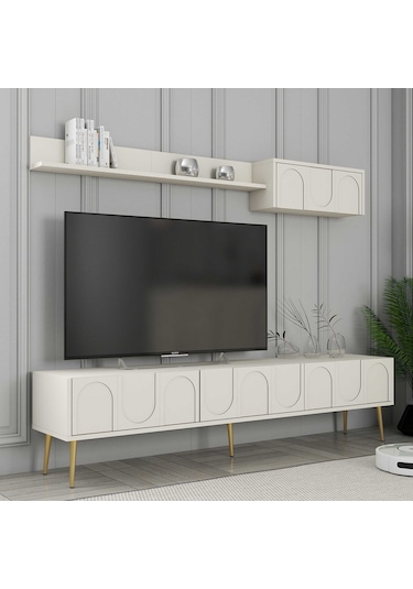 Variant Lyon 3 Lü Salon Takımı - Krem / Altın