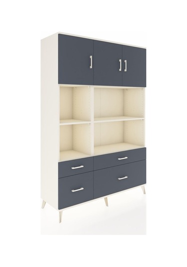 Hyperion Dolap 8 Raflı 4 Çekmeceli 3 Kapaklı 132x44x195 Aytaşı-antrasit/antrasit Antrasıt/antrasıt