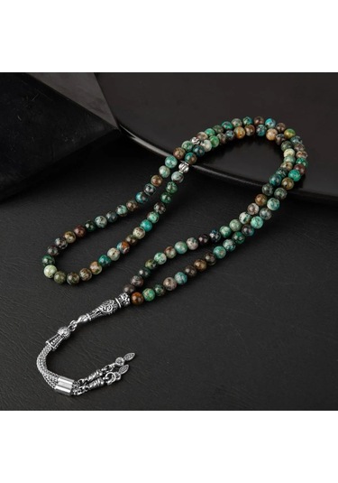 Sertifikalı Krizokol Doğal Taş Tesbih 99luk 6mm