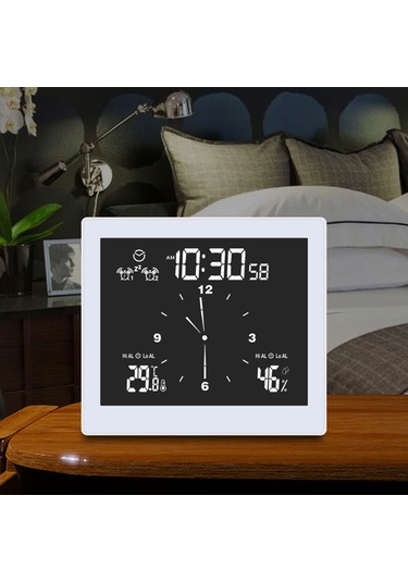 Geeroyoo Ip65 Su Geçirmez Dijital Saat - Lcd Ekranlı Oda Sıcaklık Nem Ölçer, Alarm, Geri Sayım Ve Zaman Gösterici Fonksiyonları Beyaz Beyaz