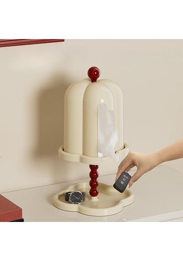 Homyl Tepsili Mendil Kutusu Kağıt Dağıtıcısı Ev Beyaz