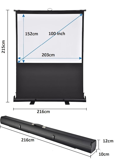 Peak 203x152 Cm Taşınabilir Pull Up Floor Projeksiyon Perdesi