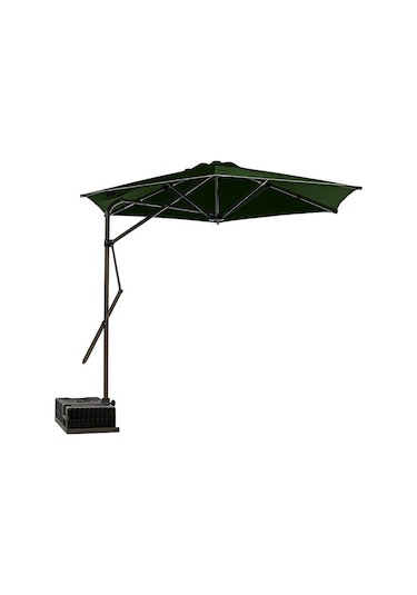 Sahra 250/6 Yandan Gövdeli Bahçe Şemsiyesi - Koyu Yeşil Koyu Yeşil
