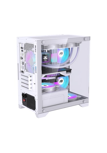 Orion Elite 4x Tuştan Değişen Rgb Fanlı M-atx Boş Bilgisayar Kasası Beyaz