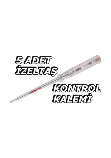 5 Adet İzeltaş 190 MM Kontrol Kalemi Düz Tornavida