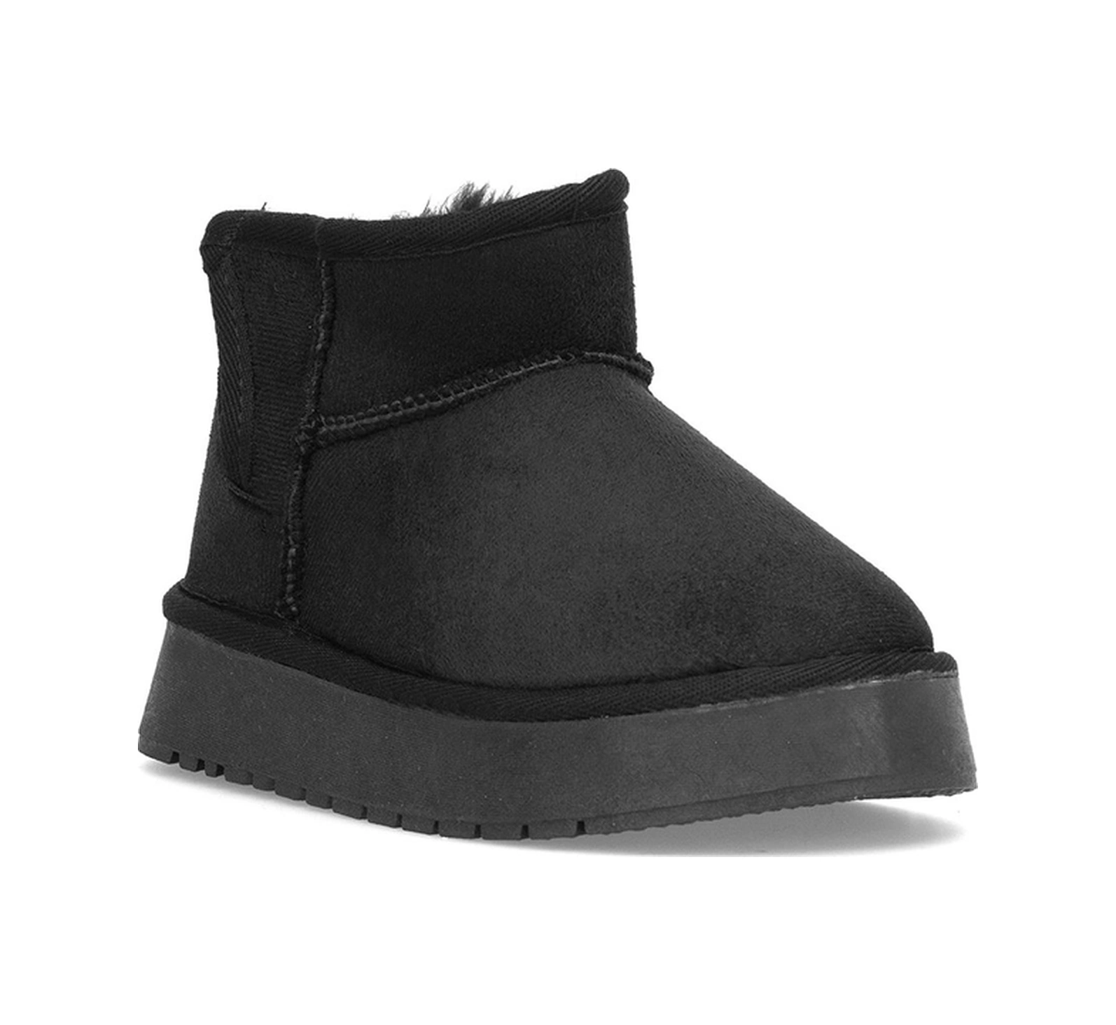 Elit Asnlg2112 Erkek Çocuk Ugg Düz Bot Siyah Siyah