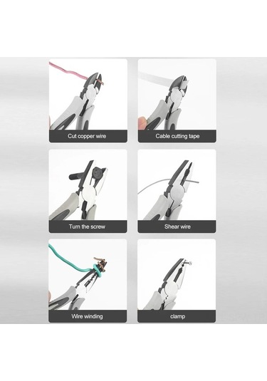 Besthome1 6 Elektrikçi Krom Nikel Çelik Tırnaklı Presli, Kaydırıcı, Kesici Ve Anti Kayma Kollü El Tokma Aleti