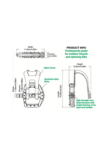 Dream011 Evde Kullanılan Siyah Alüminyum Alaşımlı Evrensel Egzersiz Bisikleti Pedal Seti Yedek Pedal
