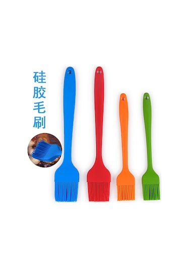 Hfambition Pembe Silikon Teflon Fırça, Tümleşik Tam Kapaklı Kollü, Fırın Ve Bbq İçin Sıcak Dayanıklı, Pastane Pişirme Yağlı Fırça - 2 Numara Çok Renkli