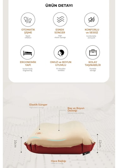Shufa Otomatik Şişen Süngerli Yastık Çok Renkli