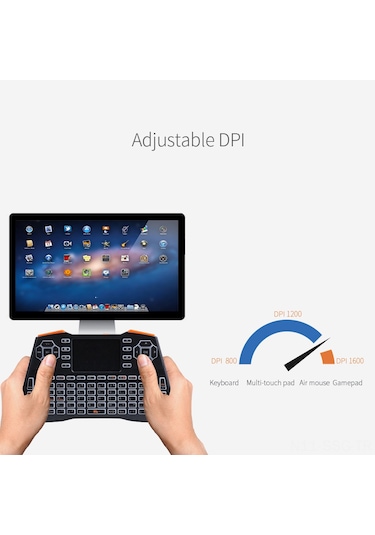 Springsun 2.4g Kablosuz Mini Klavye - 3 Renkli Arka Işık, Dokunmatik Pedli, Tv/tablet/pc Uyumlu