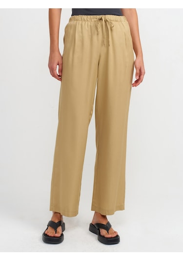 Dilvin Geniş Paça Özel Kesim Pantolon 101a71535 Açık Camel