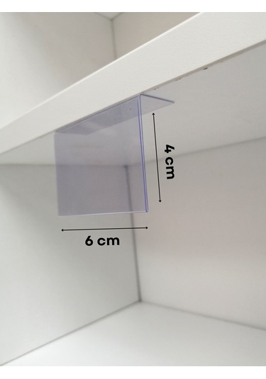 10 Adet Pvc Yapışkanlı Etiketlik Dik Açılı 6 x 4 CM Raflar İçin