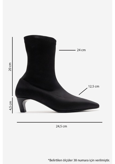 Luvishoes Alora Siyah Scuba Kadın Kısa Topuklu Bot Siyah