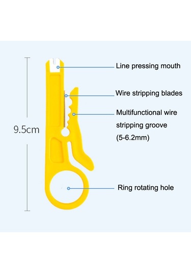 Sones Rj45 8p Delikli Kristal Başlıklı Konnektör Kılıfı Ağ Aracı Soyma Tel Kablo Pense Seti Mavi