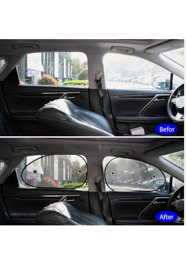 Araç Arka Yan Cam Güneşlik Vantuzlu Oto Perde Seti Araç Perdesi