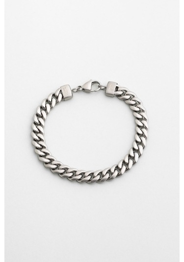 Klasik Stil Erkek Çelik Bileklik Gri