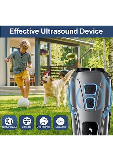 Hallow Ultrasonik Köpek Kovucu Köpek Kabuğu Caydırıcı Cihaz Siyah