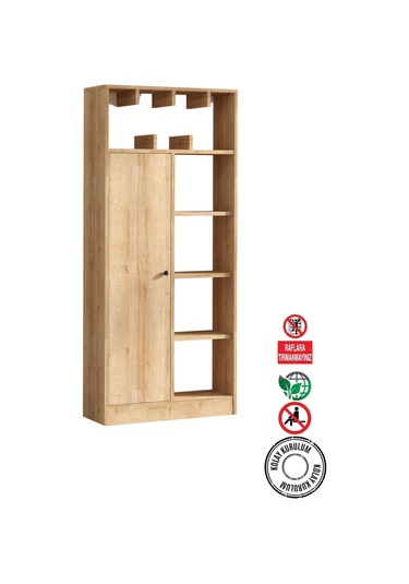 Decormet Jemma Kitaplık Safir Meşe Çok Renkli