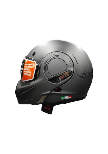 Sway Sw 907 Stratos 180 Çene Açılır Motosiklet Kaskı Gri
