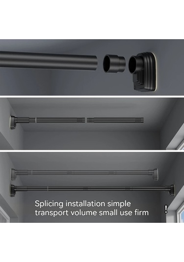 2.7 M'ye Kadar Ayarlanabilir Paslanmaz Çelik Duş Perdesi Çubuk Çok Renkli