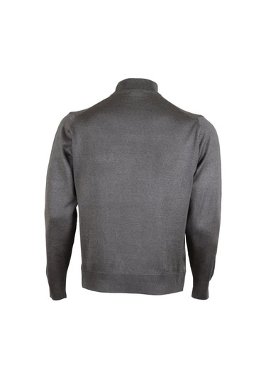 Erkek Gri Kazak Yarım Balıkçı Yünlü Klasik Normal Kesim Rar00800