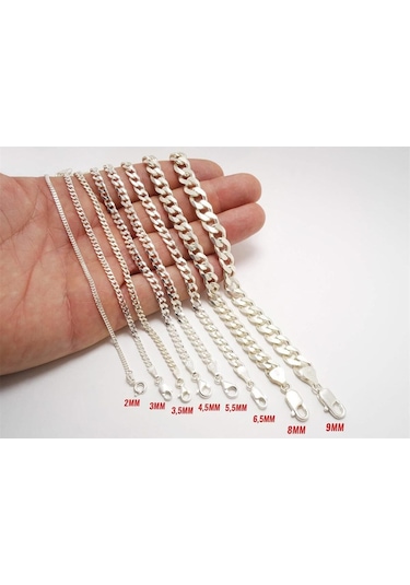 5,5mm Gurmet Model 925 Ayar Gümüş Erkek Kadın Kolye Zincir 2472532776430