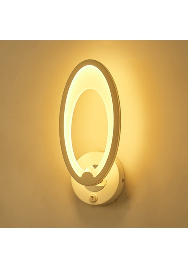 Shineyee 3062 Model Akrilik Ve Demir Duvar Lambası - 10w Led 3000k Islak Beyaz Işık, Ac85-265v Geniş Voltaj, On/off Anahtarlı, Yatak Odası, Oturma Odası Için Beyaz