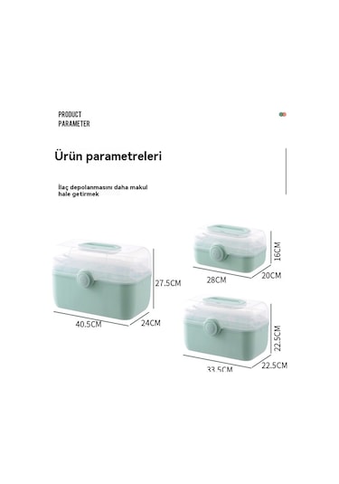 Mengtuo Ev Büyük Kapasiteli Çok Seviyeli İlaç Kutusu Pembe Trompet