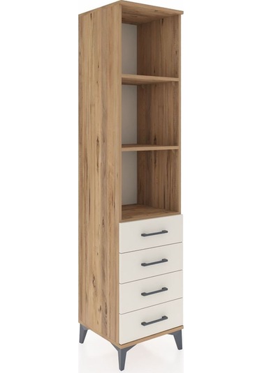Hyperion Dolap 3 Raflı 4 Çekmeceli 44x44x195 Çam-aytaşı Çam