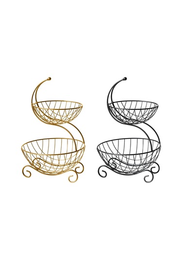 Meyve Kasesi Depolama Standı Metal Depolama Sepeti Meyve Mutfak Asil Siyah