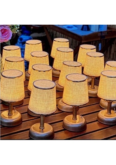 Riolight Retro,rustik,vintage Ledli Pilli Abajur Gece Lambası Not