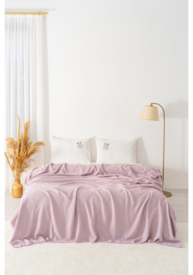 Missera Rose Nakışlı Çift Kişilik Pike Seti - 4 Parça Çeyiz Seti Pembe