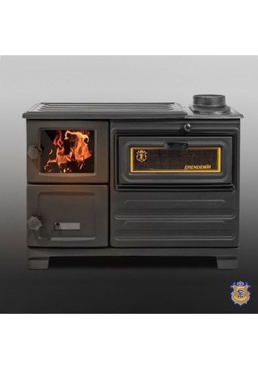 Erendemir EM804B-T Kuzine Siyah Şömine Tuğlalı Soba