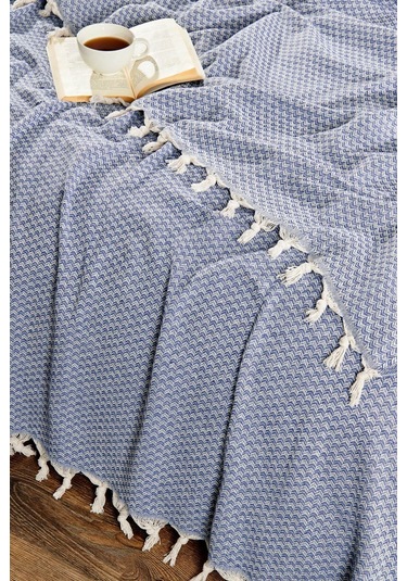 Rebeka Yelda Model Mavi - Çift Kişilik Pike İndigo