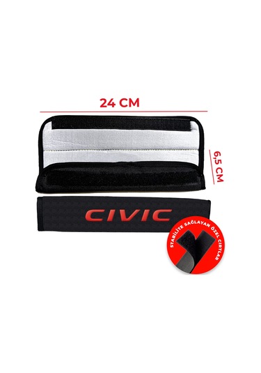 Kırmızı Civic Nakışlı Otomind Boyun Yastığı Seti