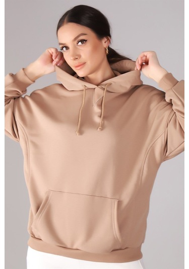 Sweetness Kadın Bej Kapüşonlu Sweatshirt Bej